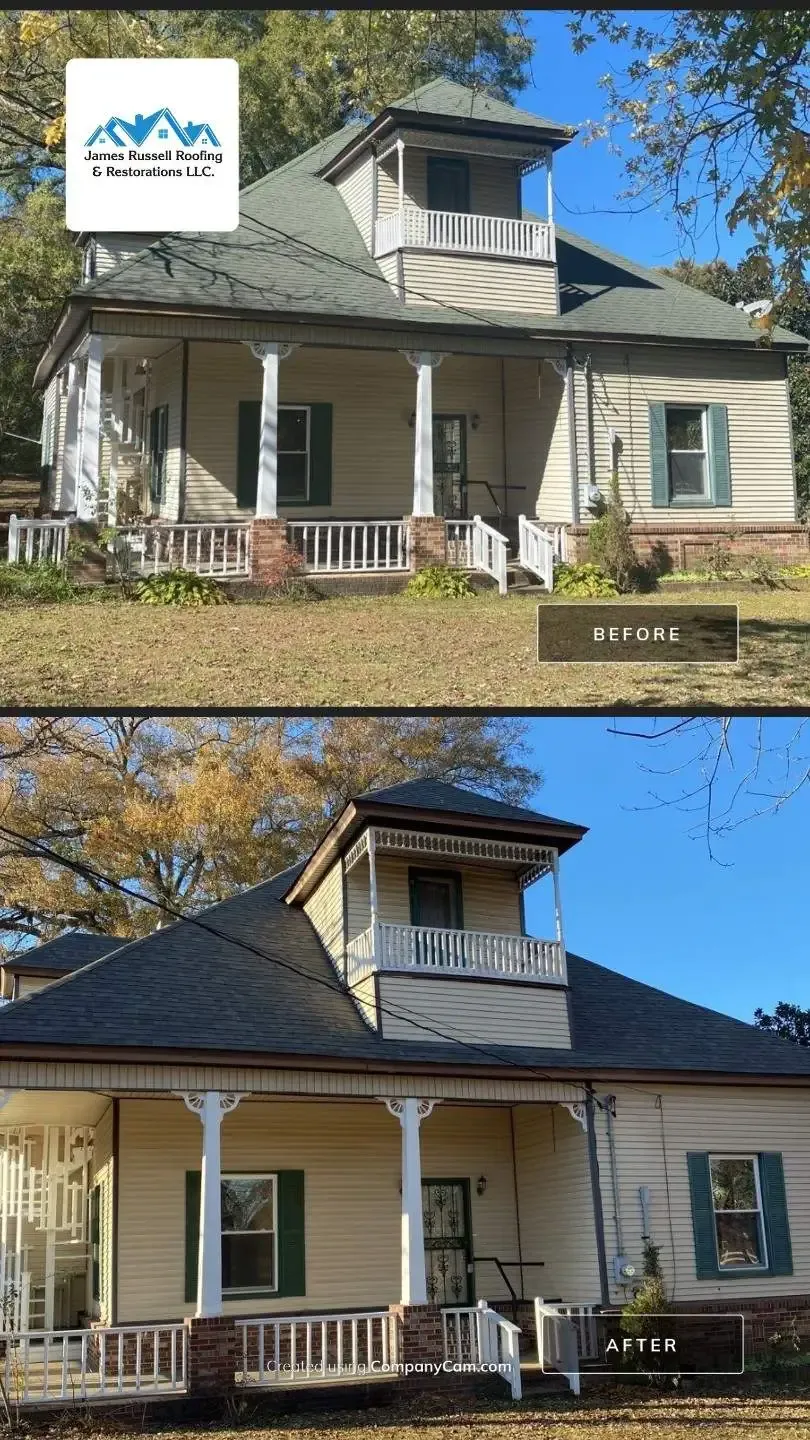 Before and after from James Russell Roofing and Restorations.